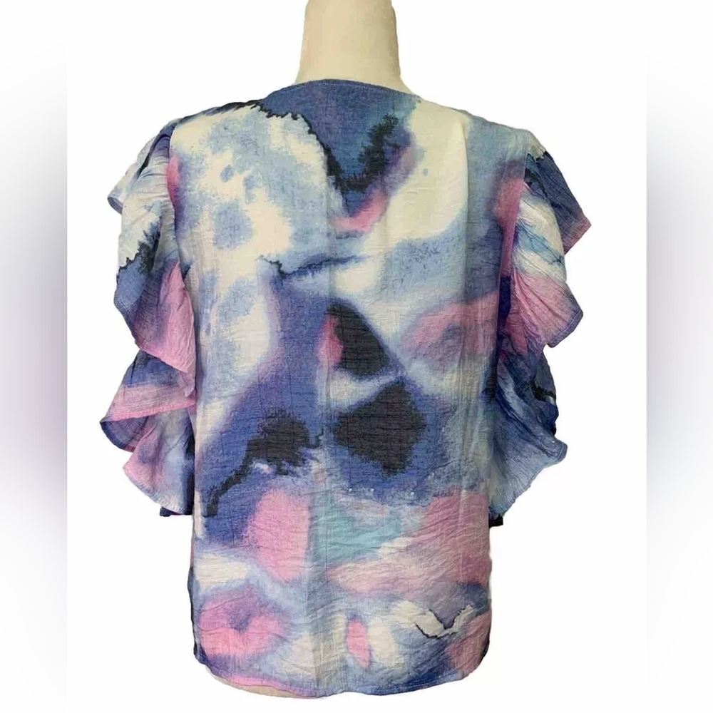 NWT Zac & Rachel Tie Dye Ruffle Top - Picture 3 of 9